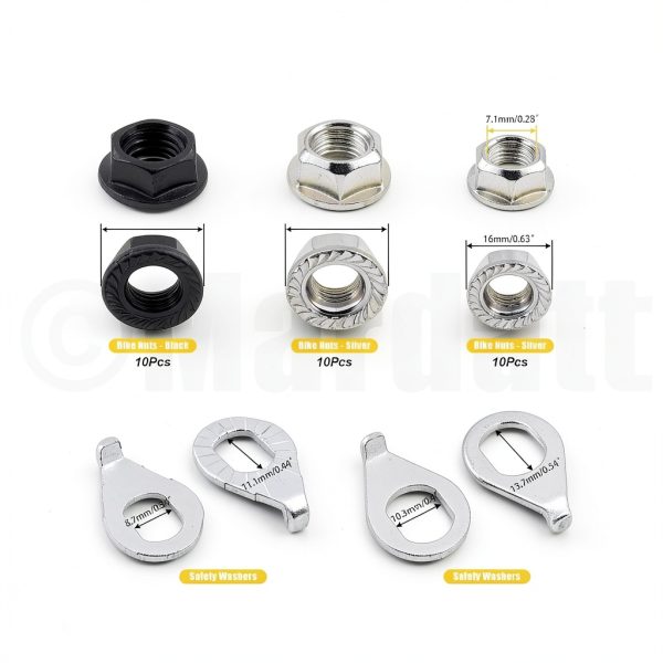 Mardatt Carbon Steel Bike Axle Nut Kit-1